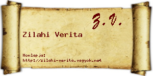 Zilahi Verita névjegykártya